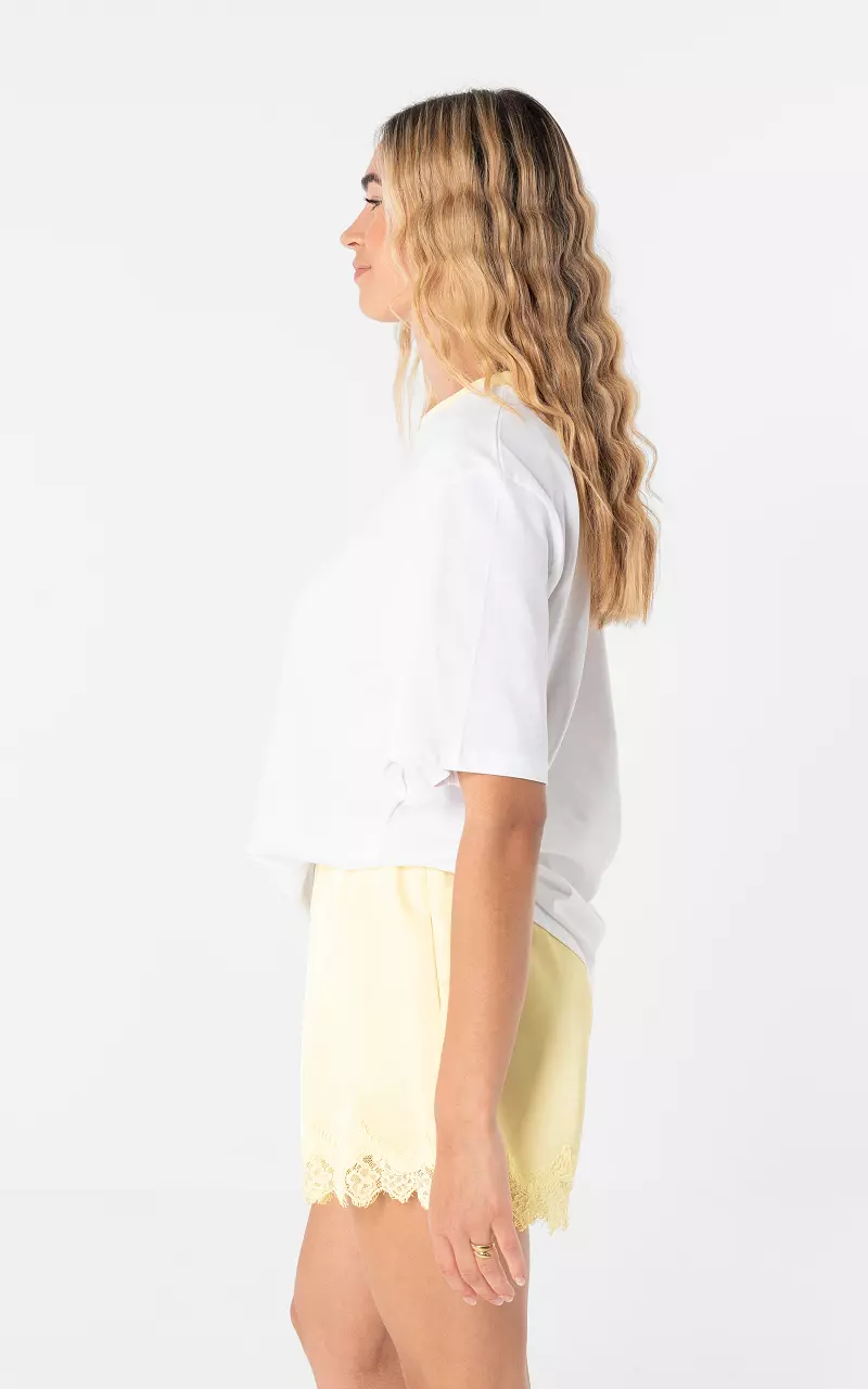 Tulum t-shirt Wit Lichtgeel