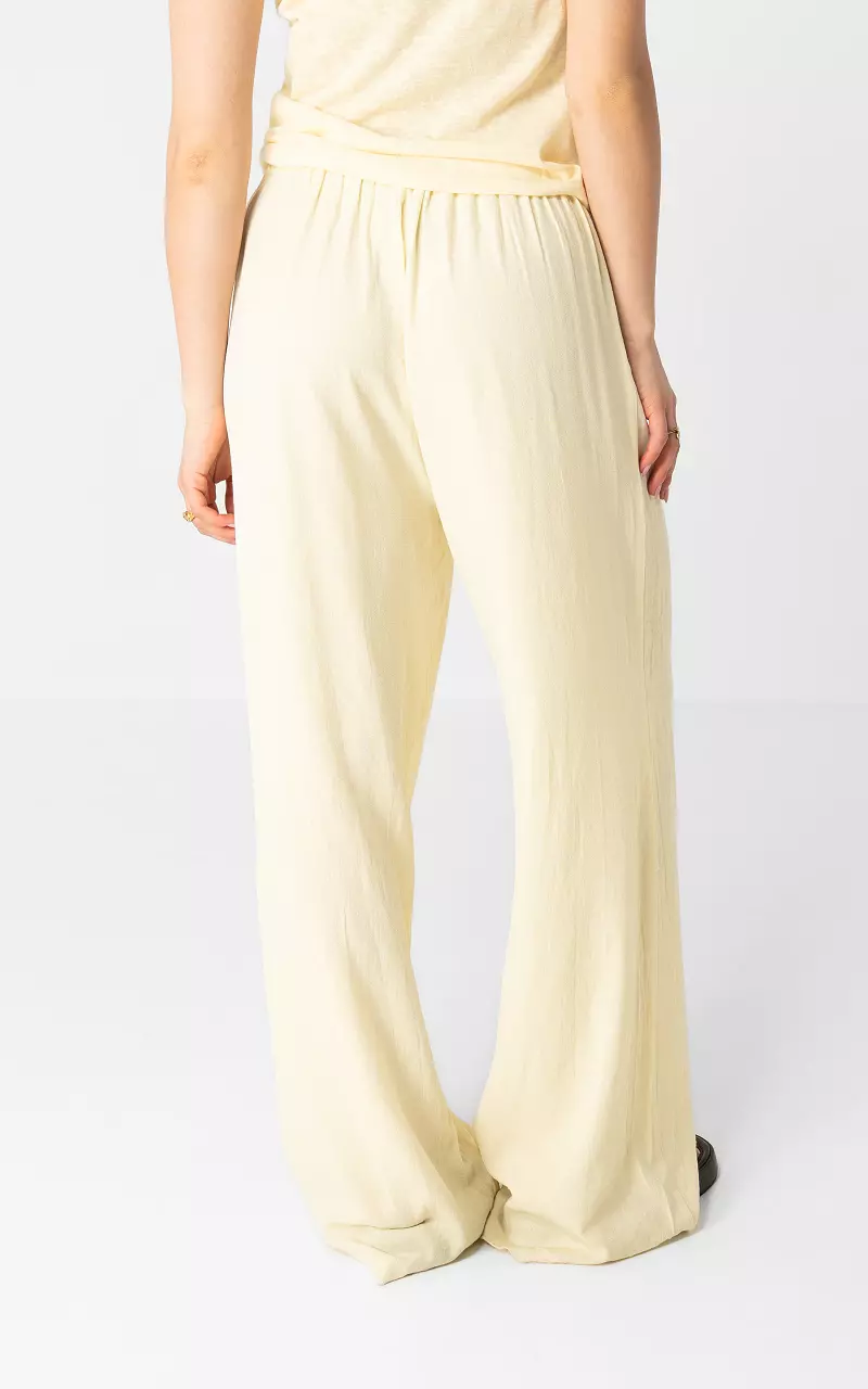 Wide-leg linen trousers Light Yellow