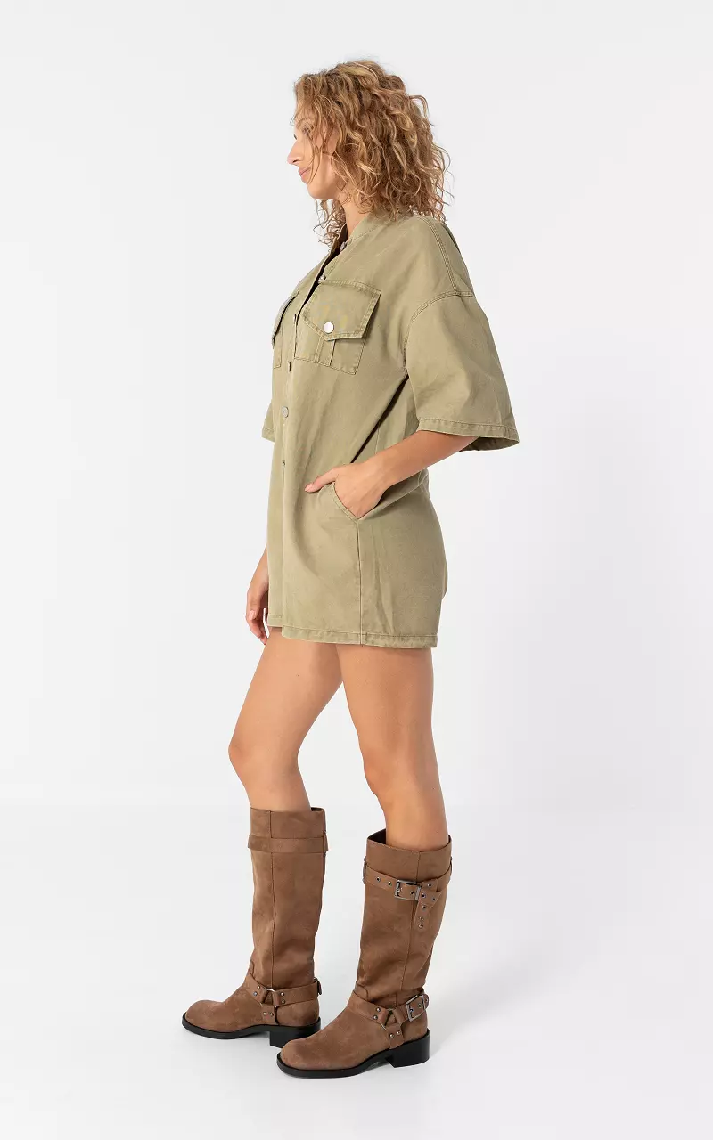 Washed jumpsuit Kaki
