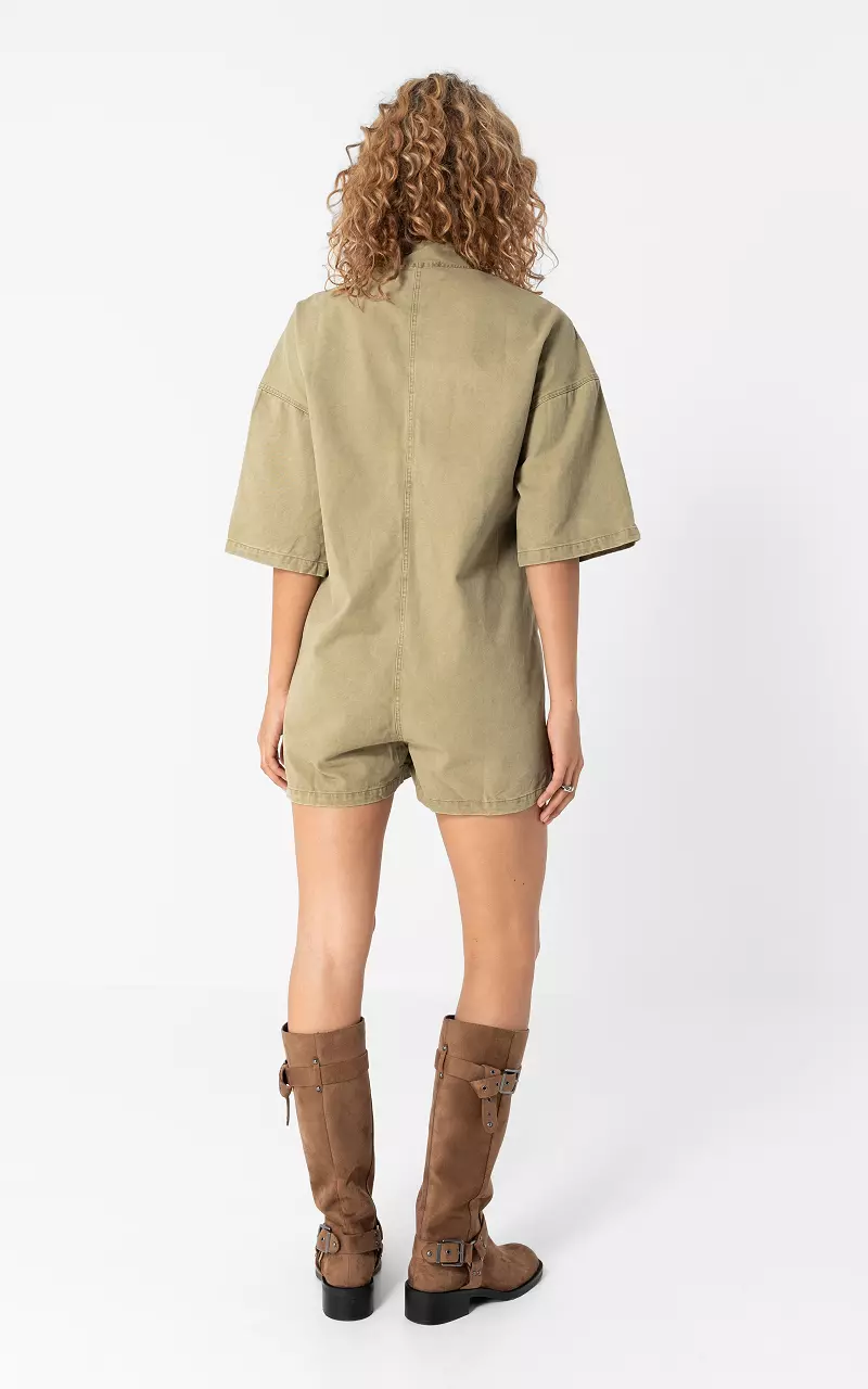 Washed jumpsuit Kaki