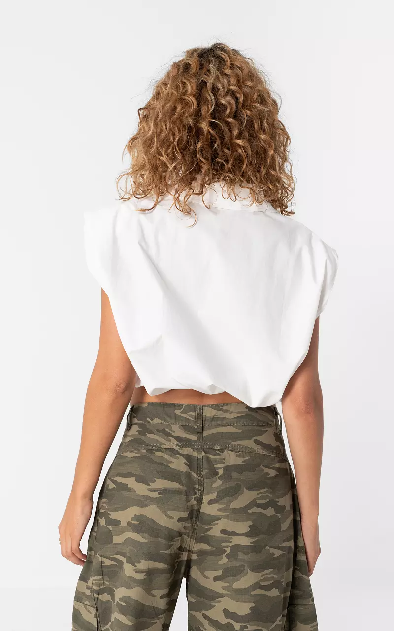 Bluse mit Kordelzug Weiß