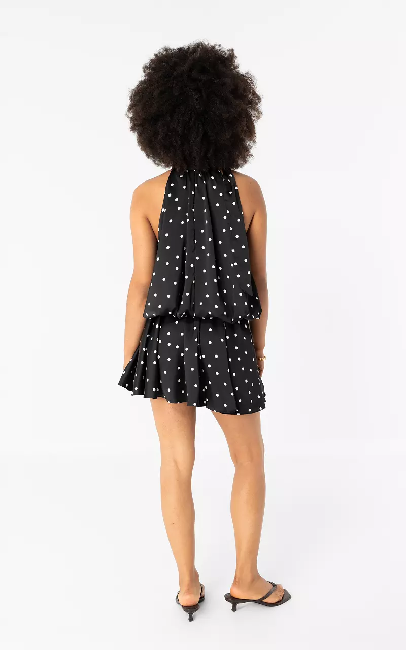 Stippen halter jurk Zwart Wit
