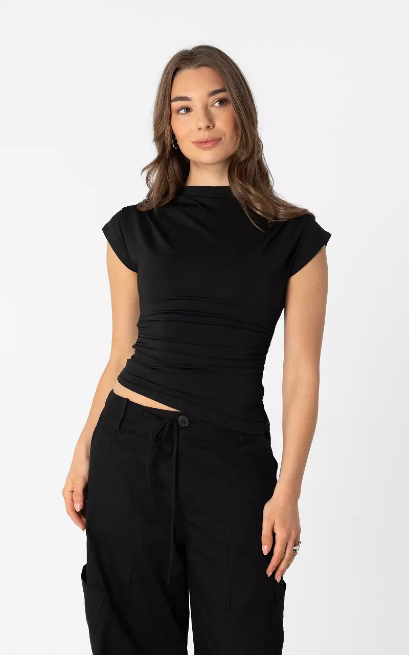 Taillierte Top Schwarz