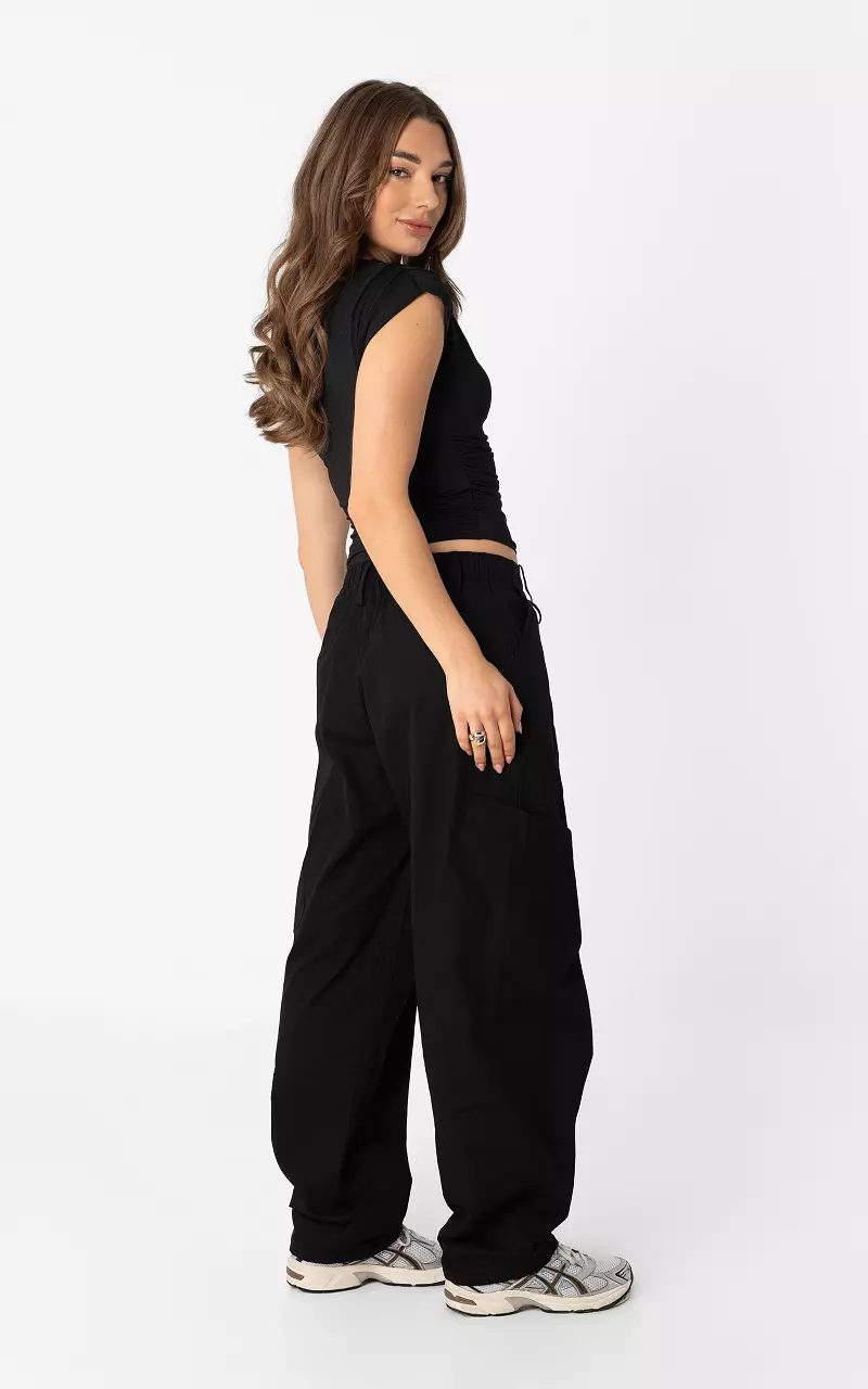 Taillierte Top Schwarz