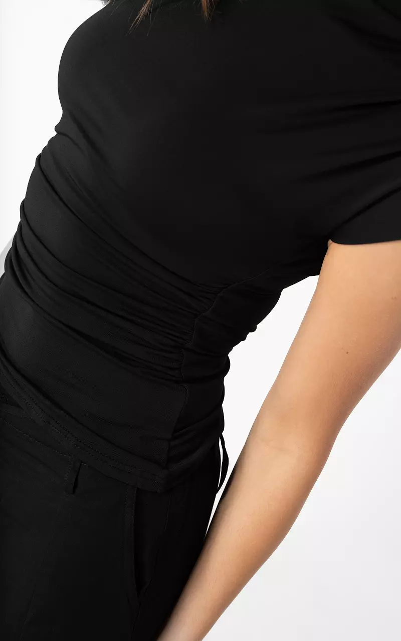 Taillierte Top Schwarz