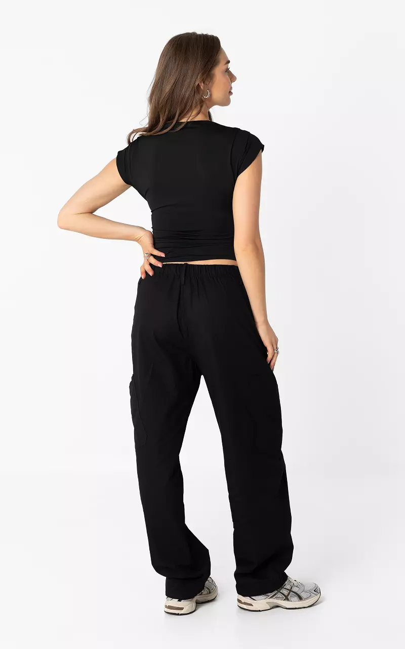 Tailliertes Top Schwarz