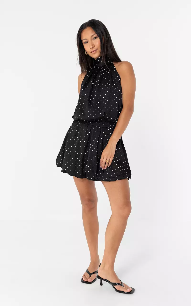 Balloon skort with polka dots Black White