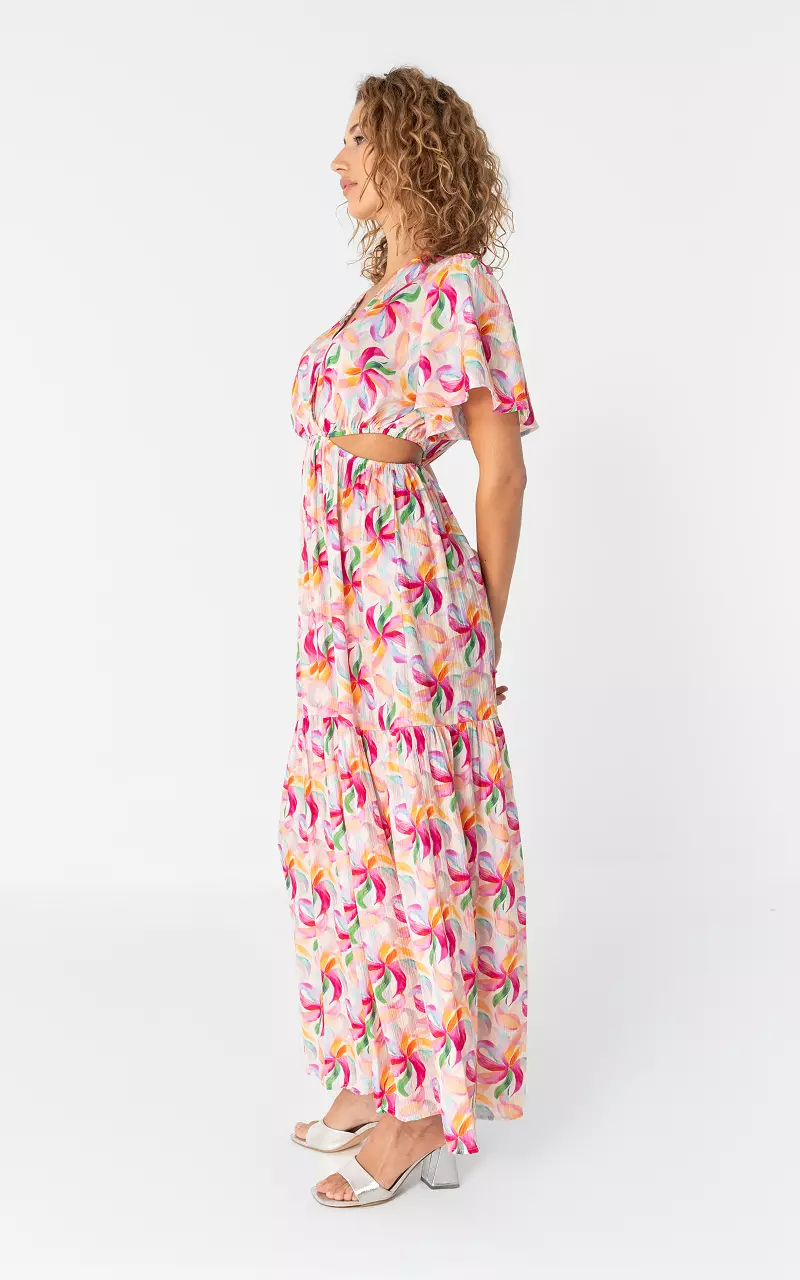 Langes Cut-out-Kleid Bunt