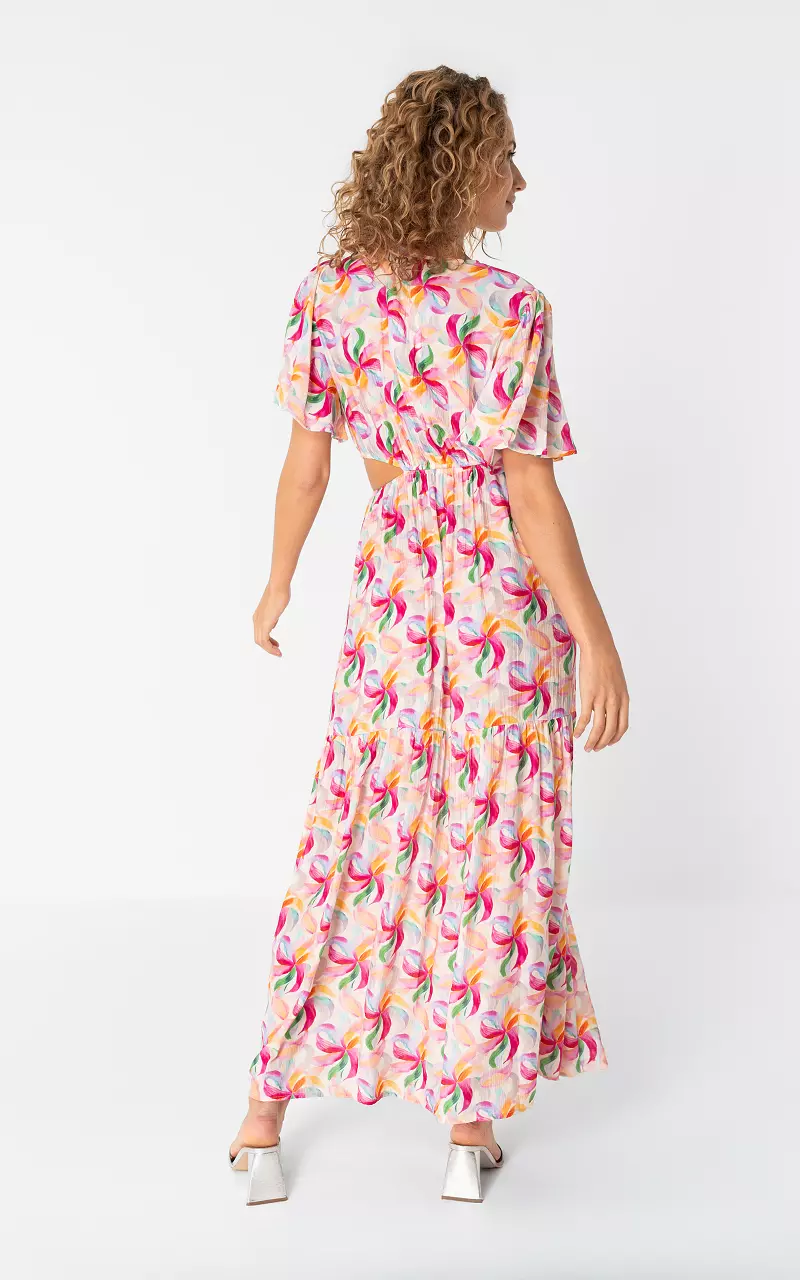 Langes Cut-out-Kleid Bunt