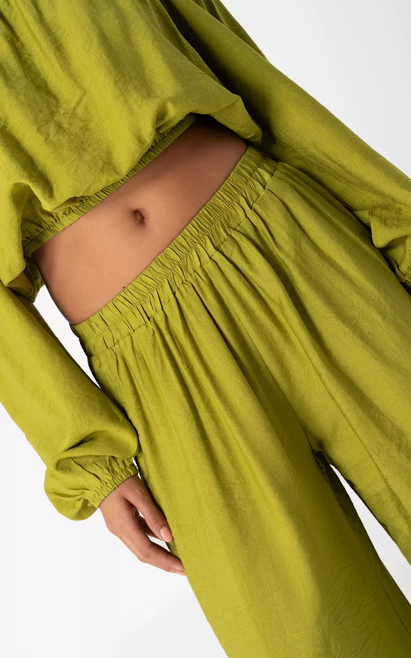 Wide leg broek Groen