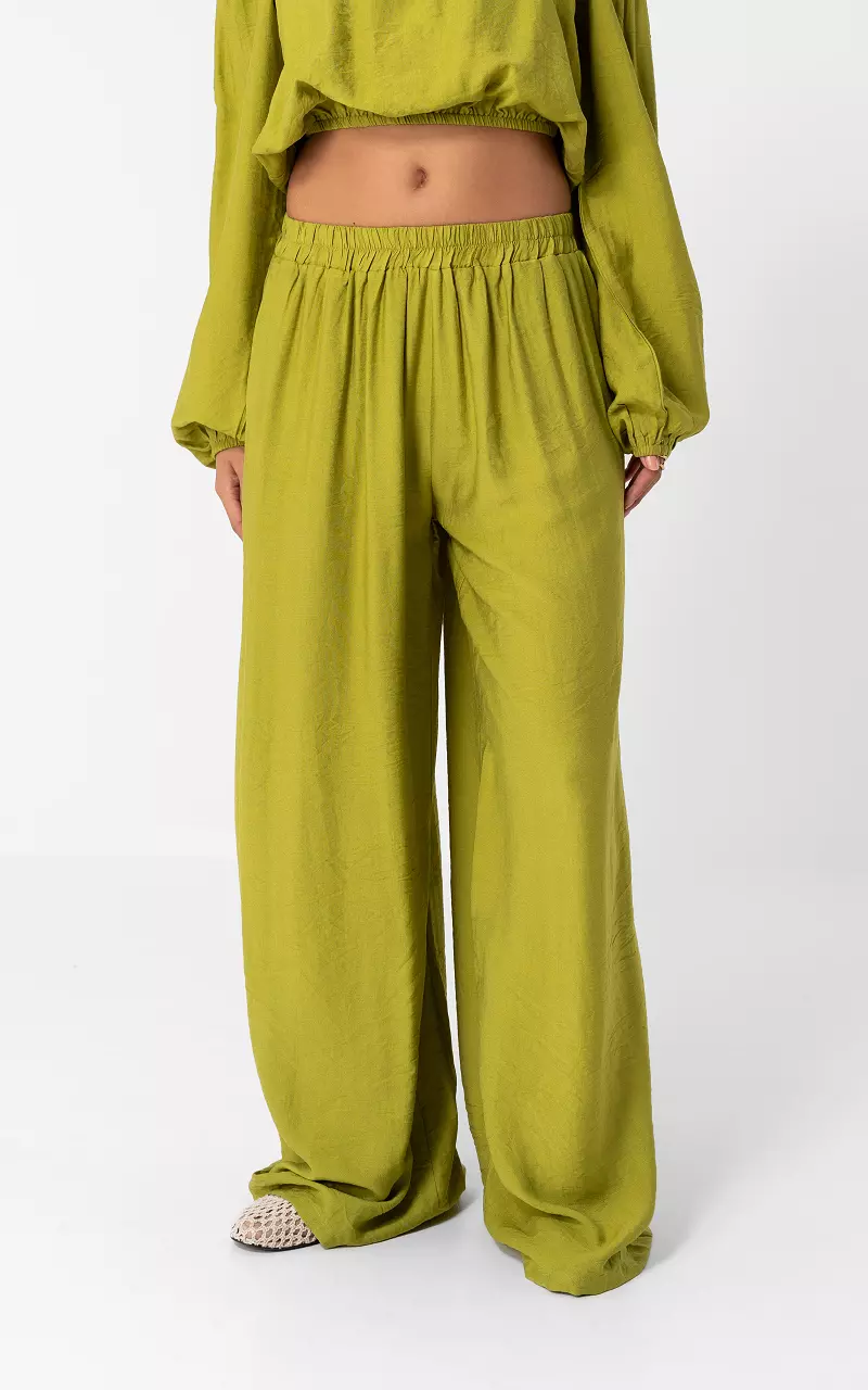 Wide leg broek Groen