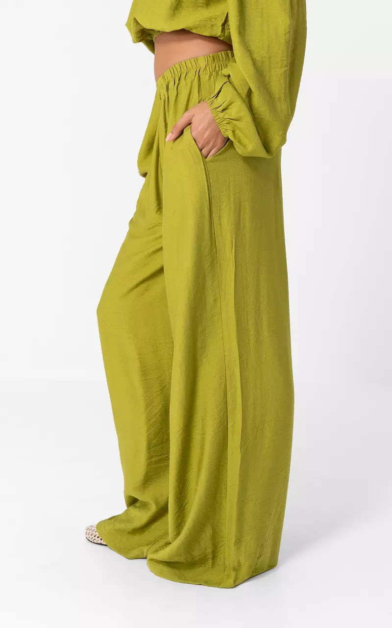 Wide leg broek Groen