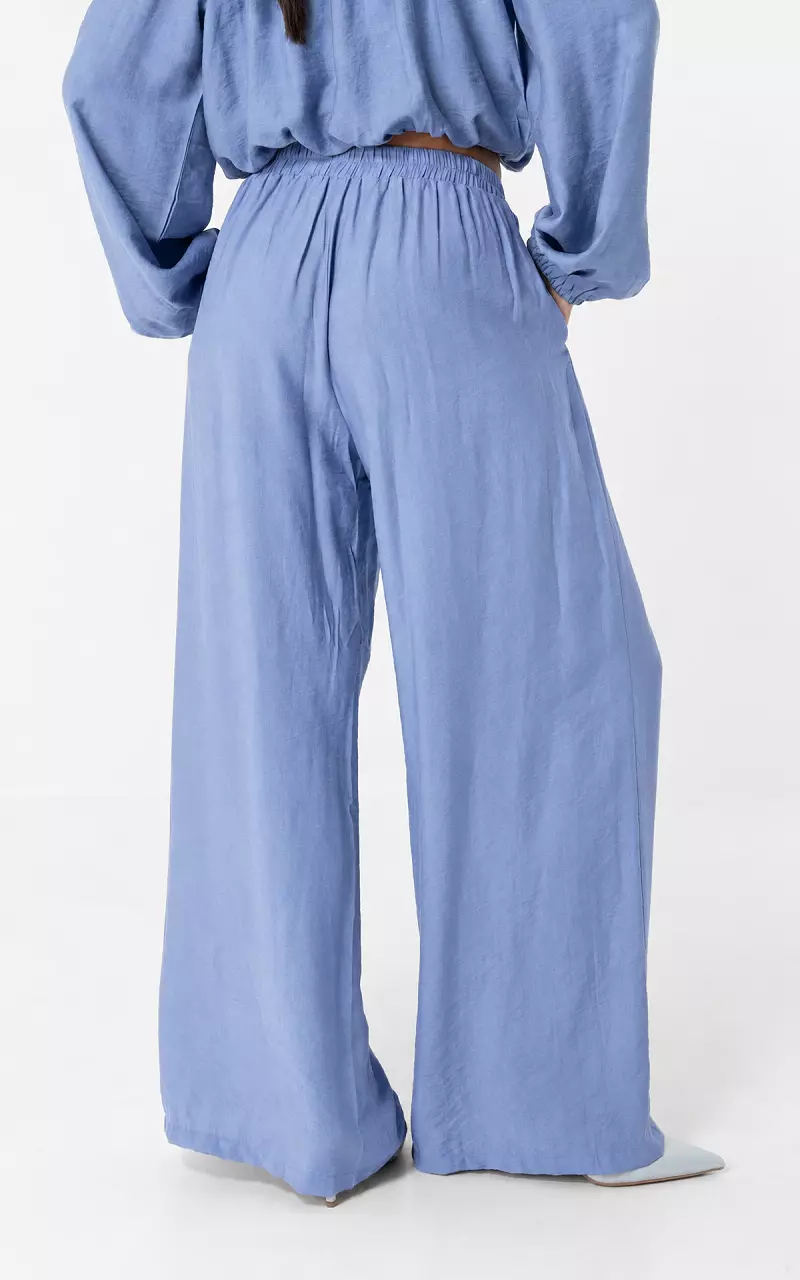Wide Leg Hose Blau