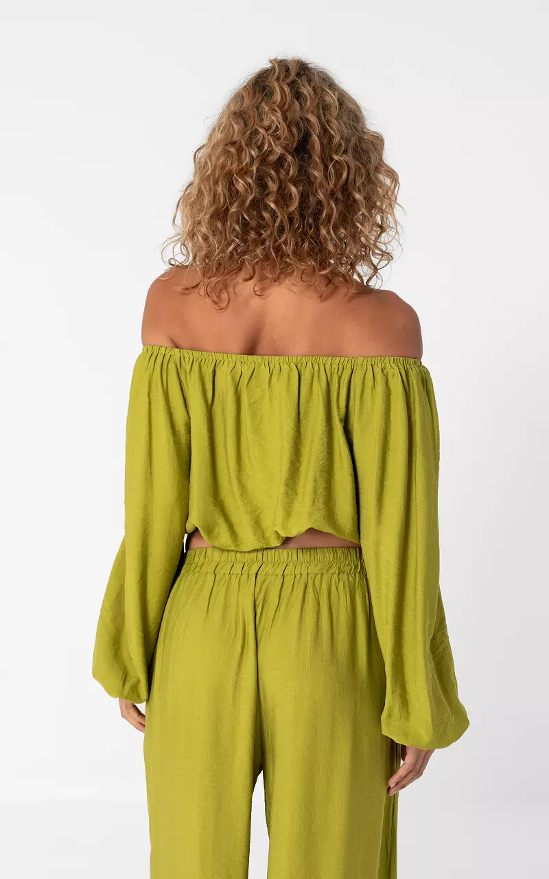Off shoulder top Groen