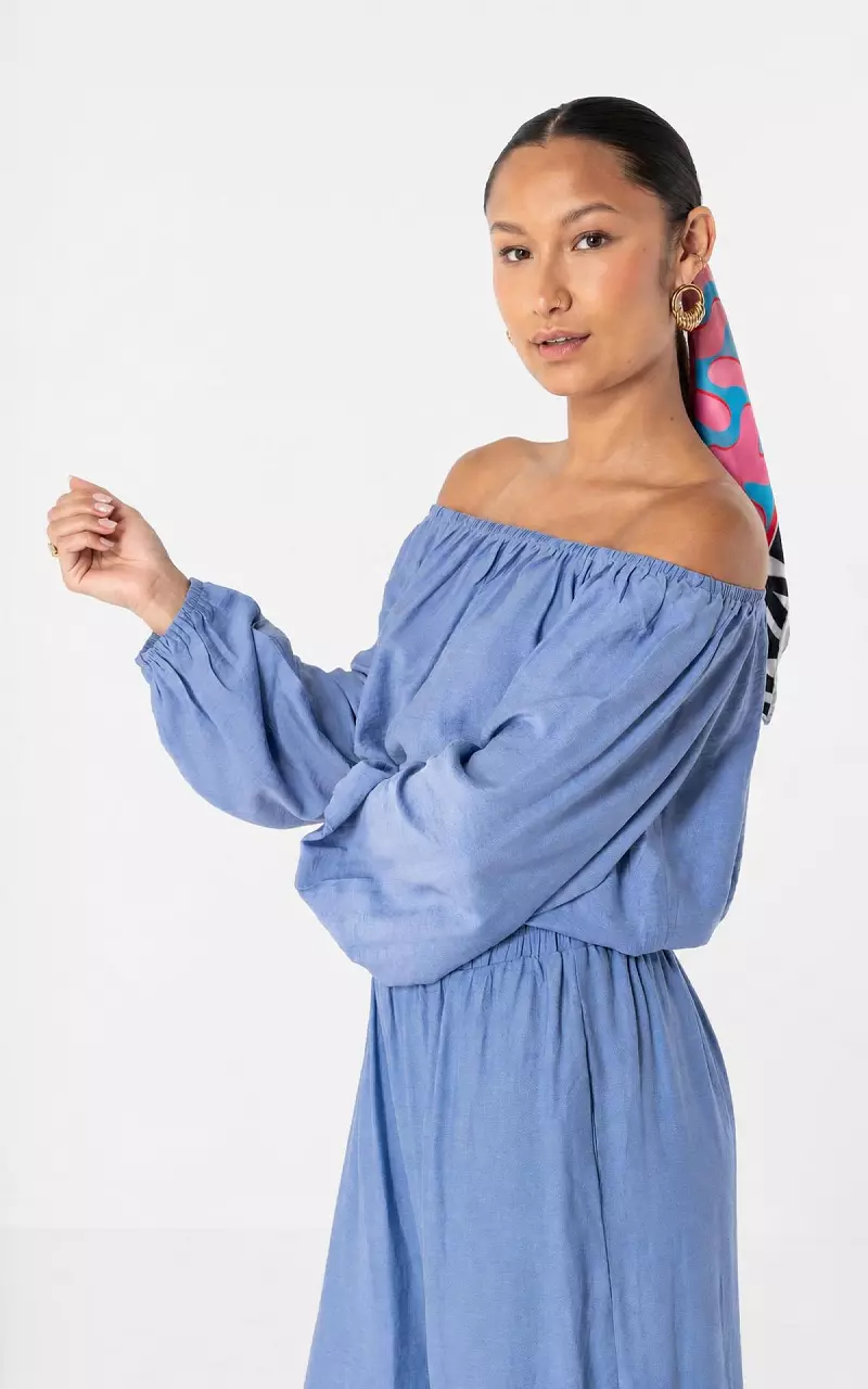 Off shoulder top Blauw