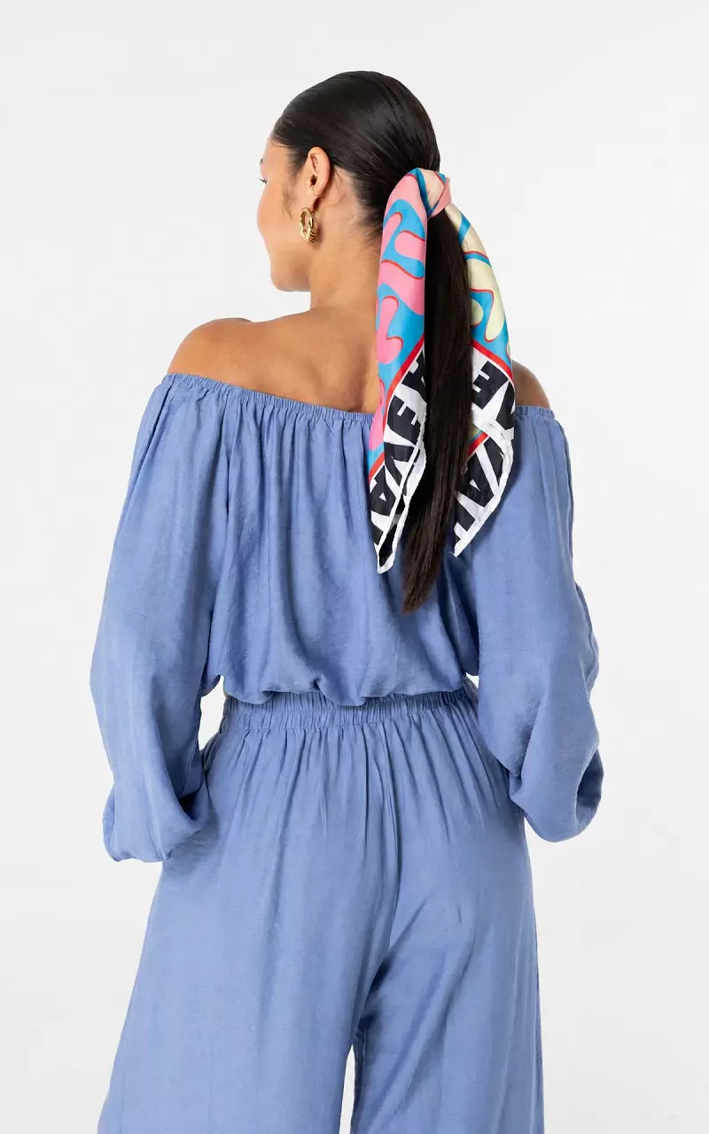 Off shoulder top Blauw