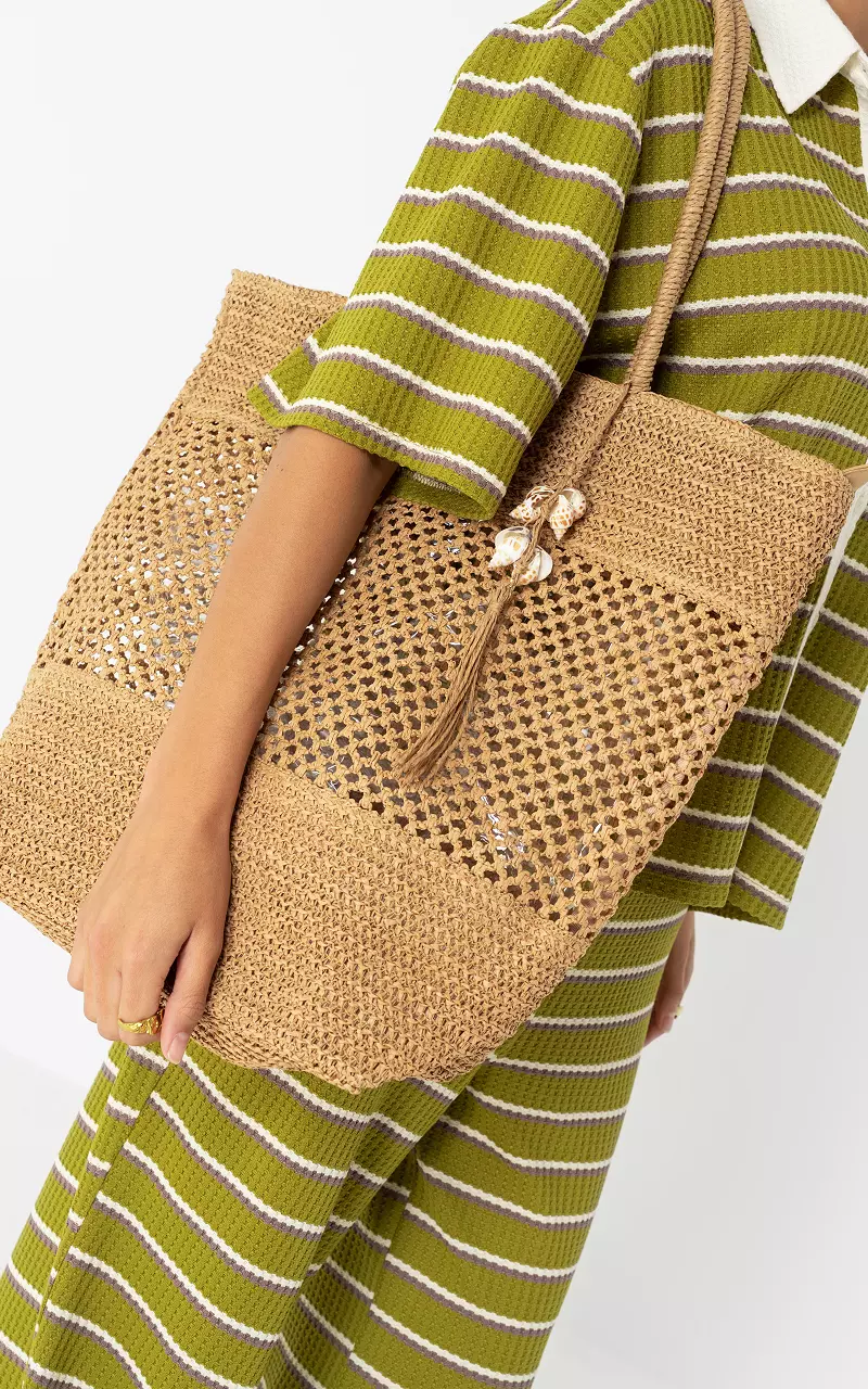 Raffia shopper Camel