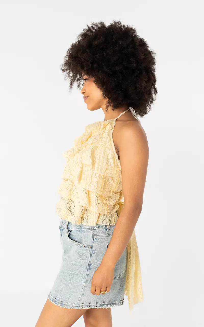 Halter-Spitzentop Hellgelb