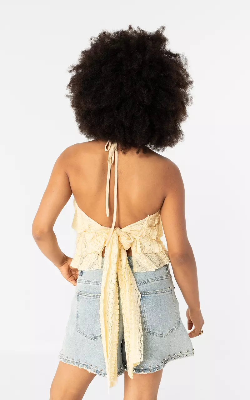 Halter-Spitzentop Hellgelb