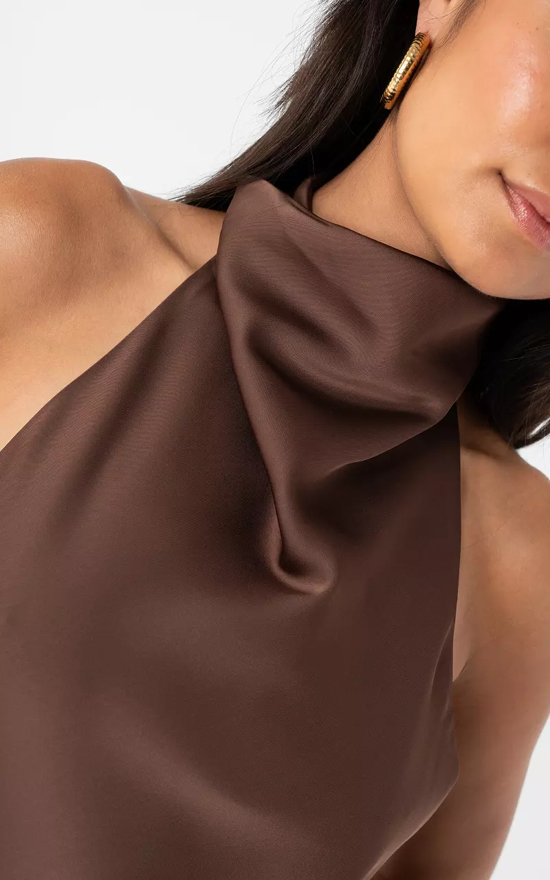 Halter jurk Donkerbruin