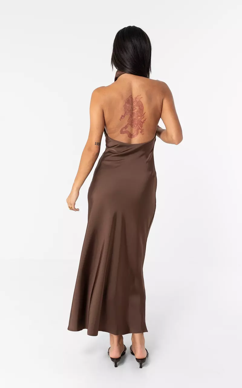 Halter jurk Donkerbruin