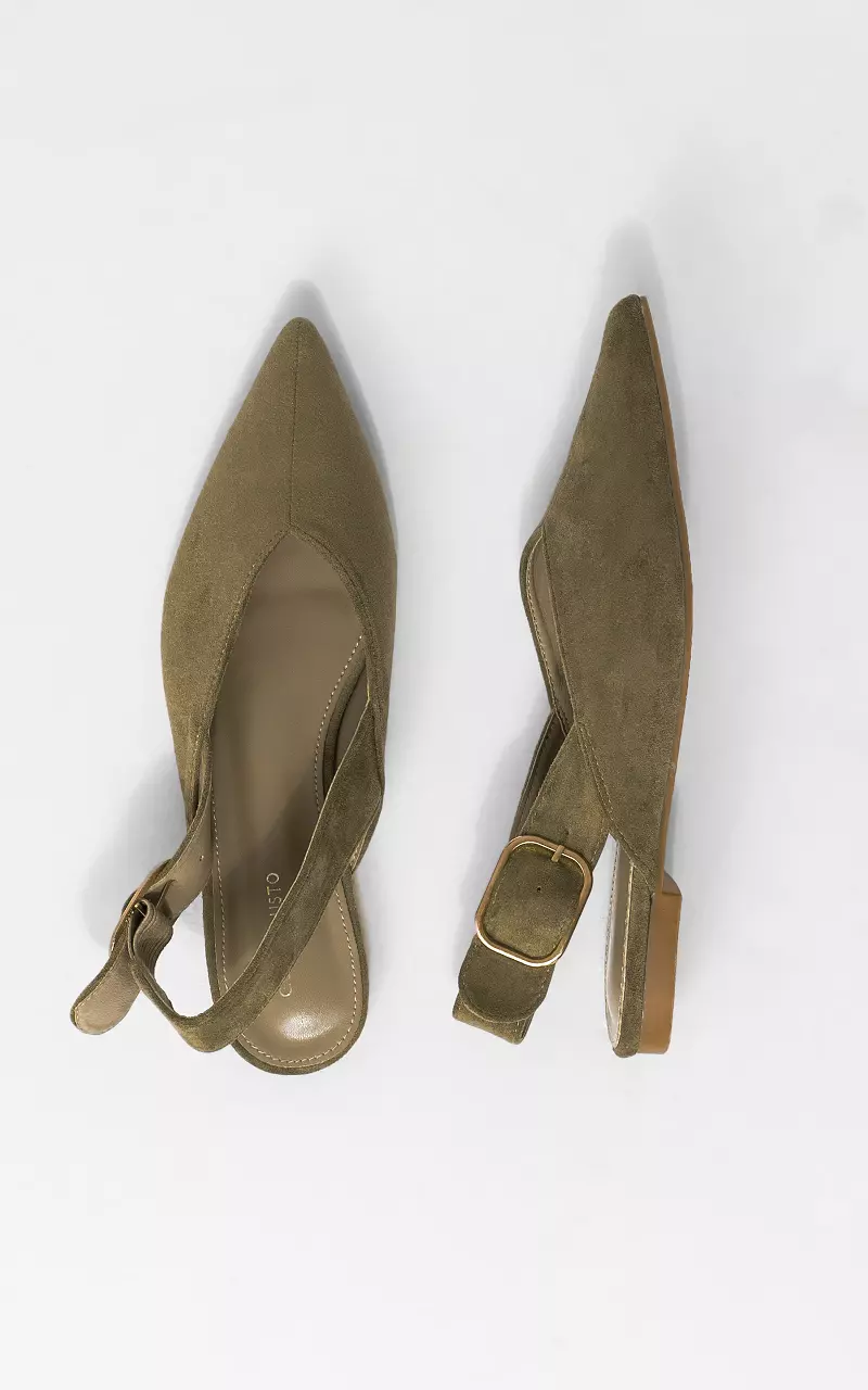 Buckle Slingback Dark Green