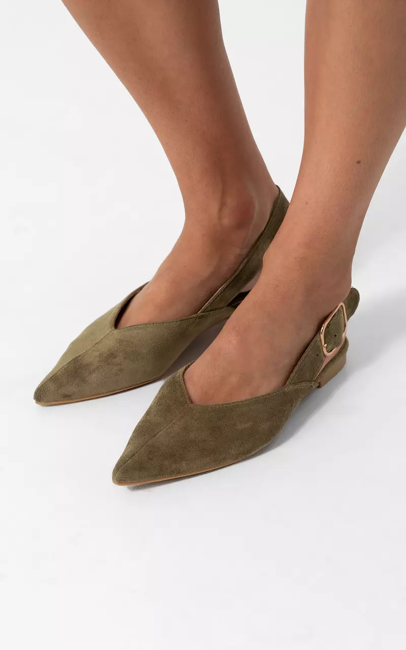 Buckle Slingback Dark Green
