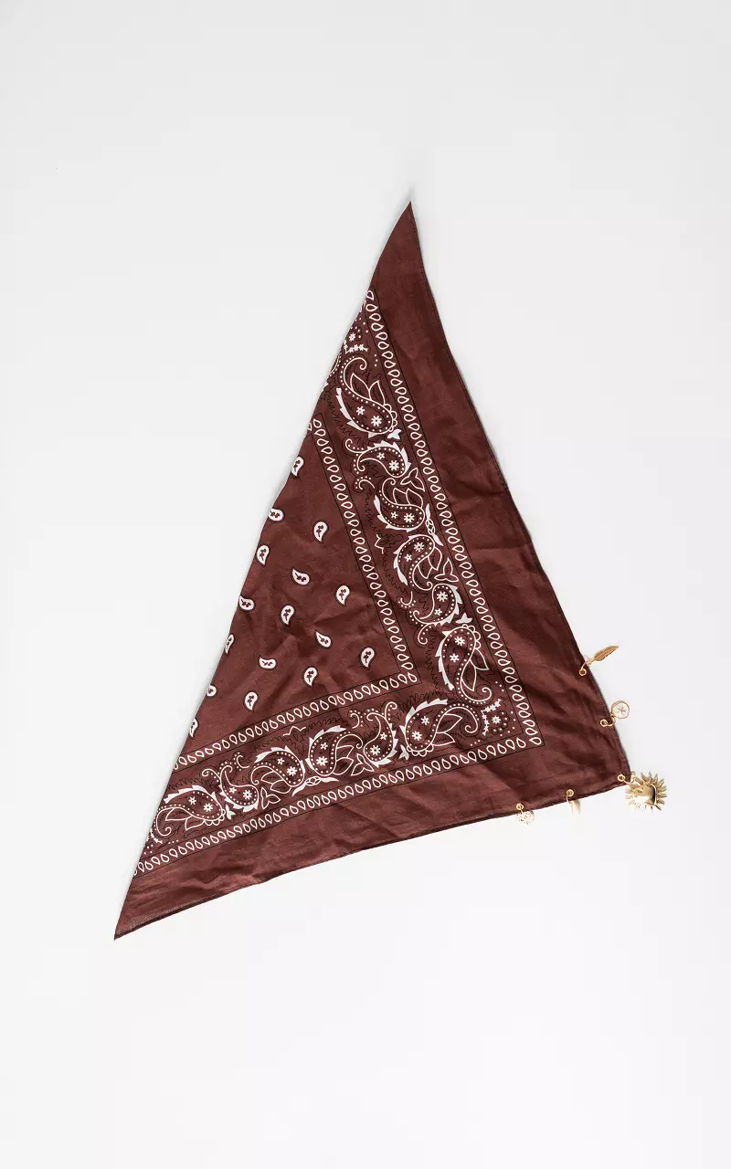 Shawl with beads Brown