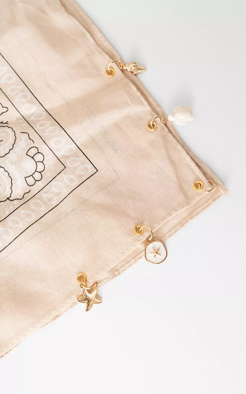 Shawl met bedels Beige
