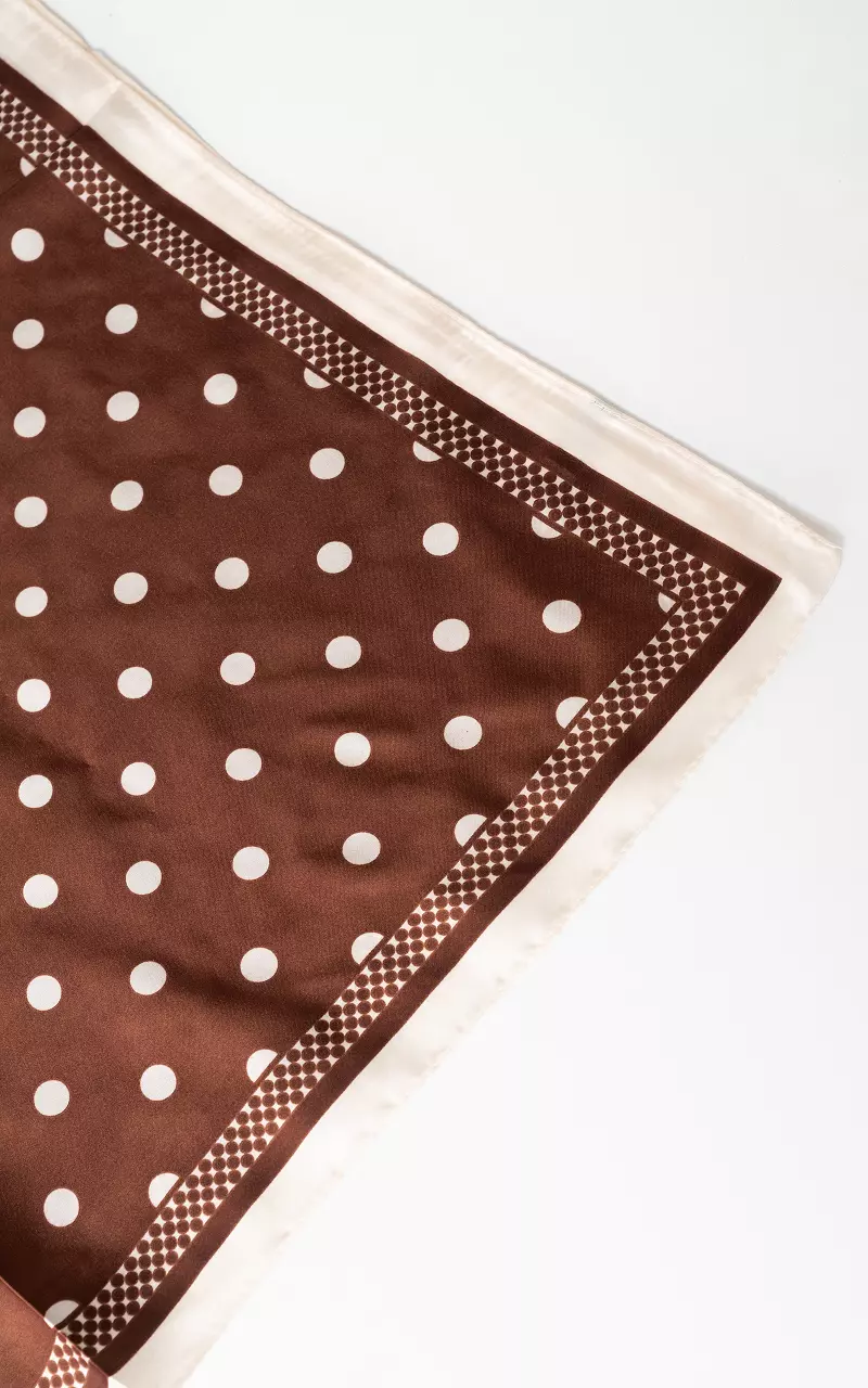 Satin shawl Brown Cream