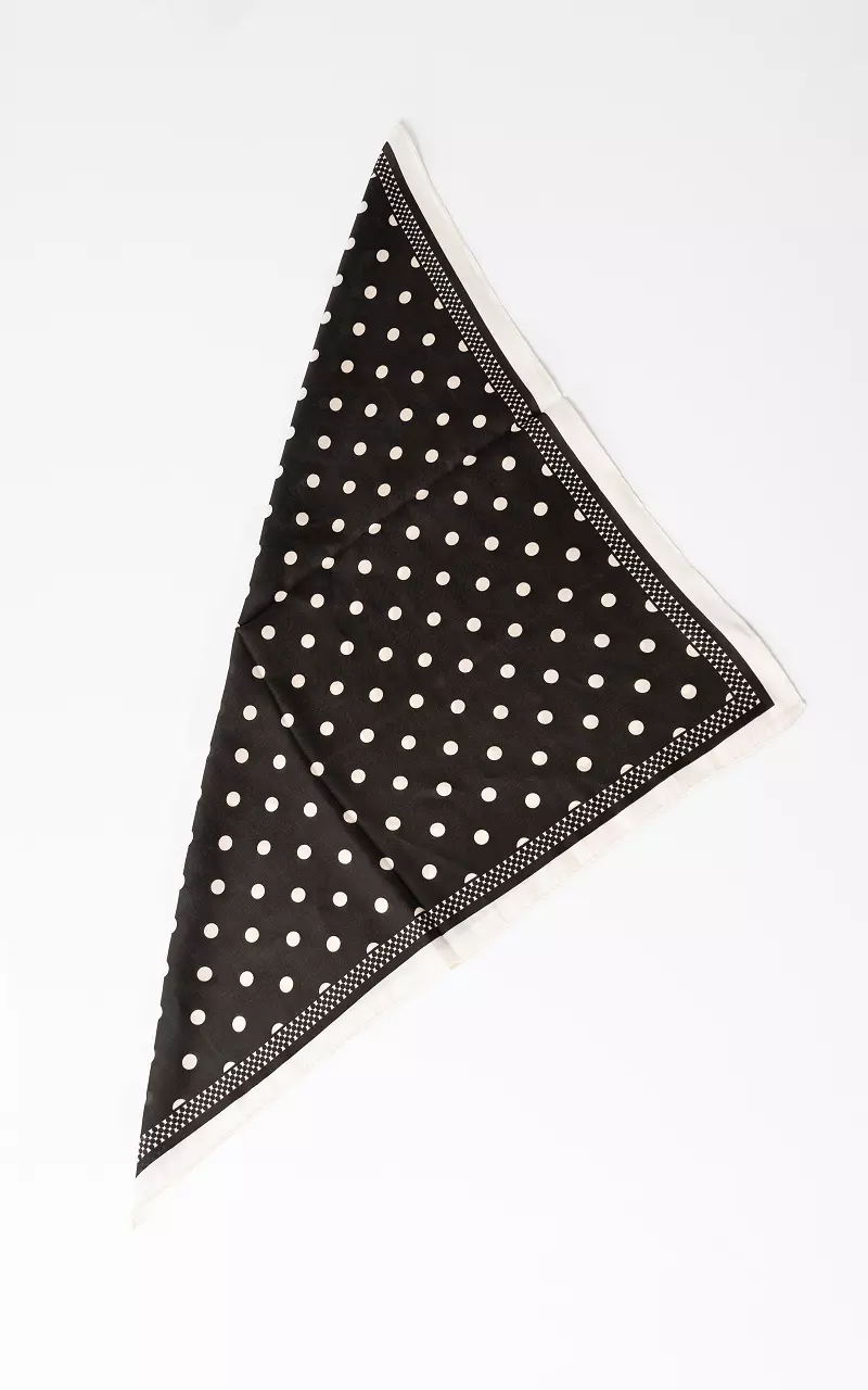 Satin shawl Black Cream