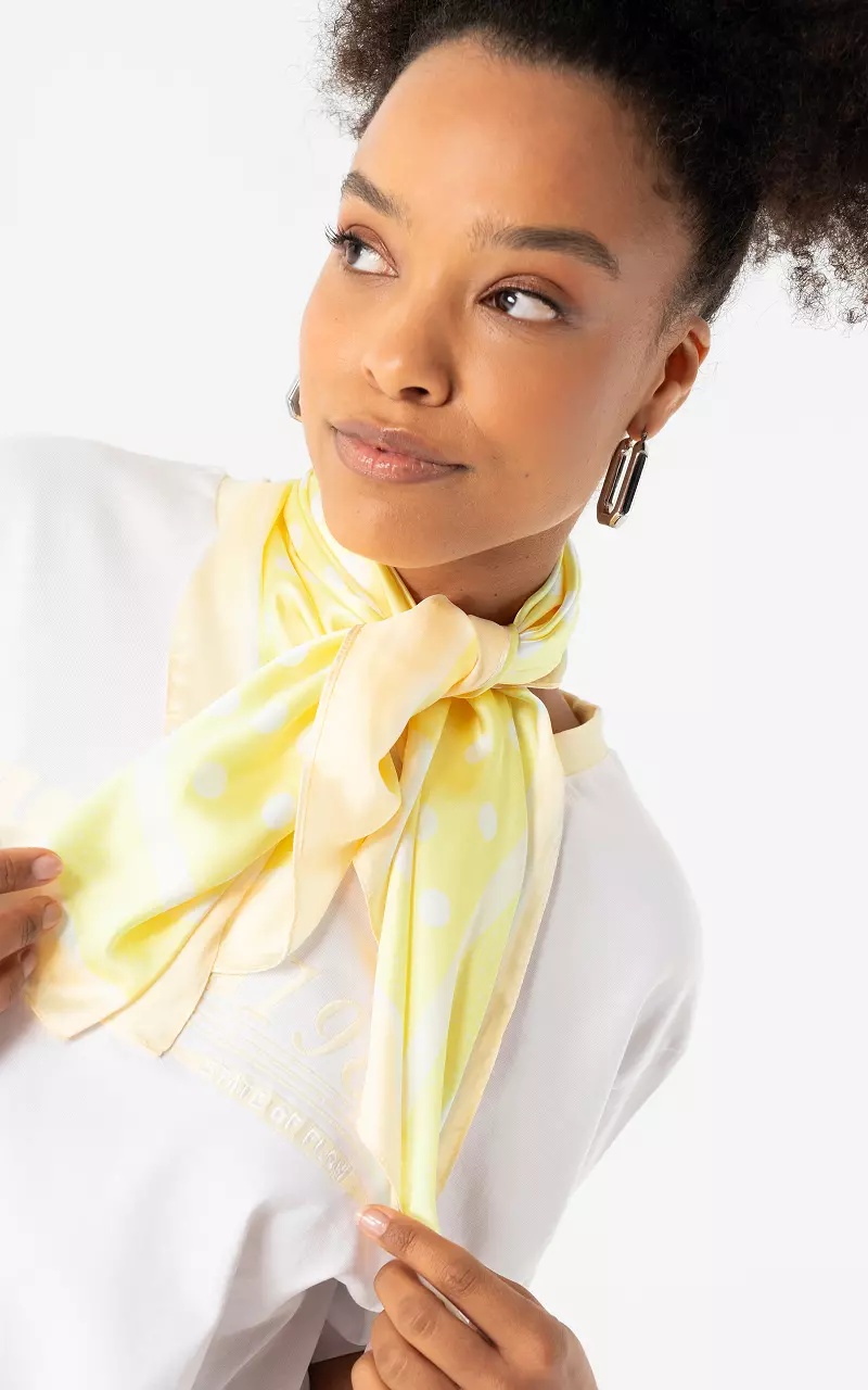 Square scarf Yellow White