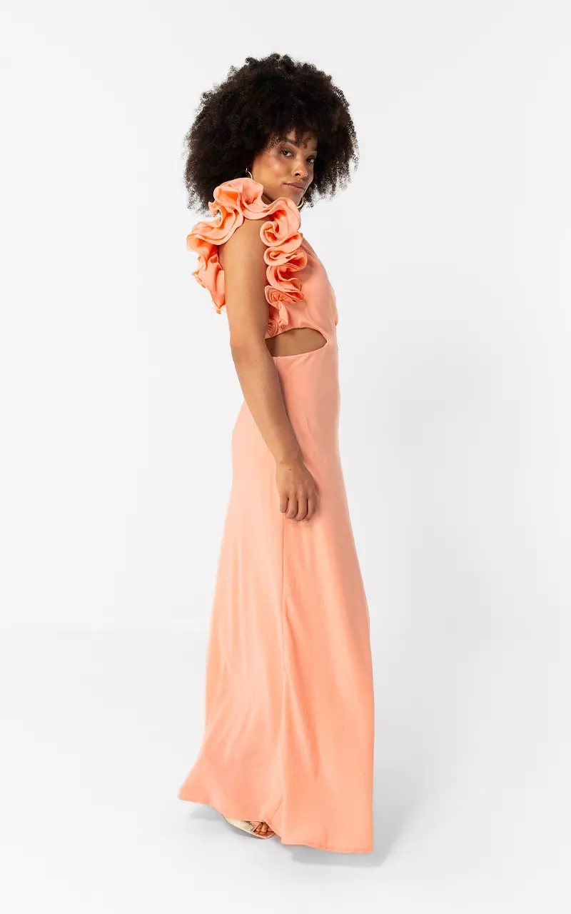 Kleid mit Detail Koralle