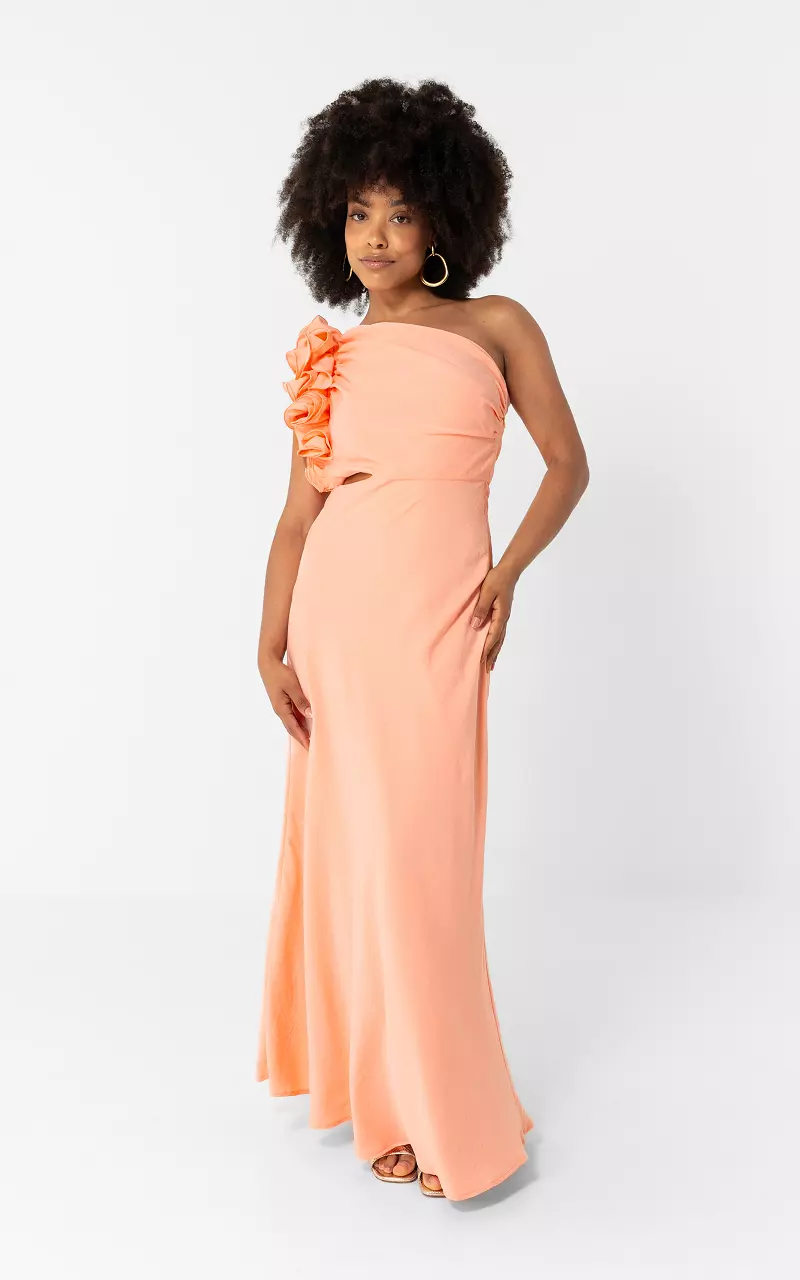Kleid mit Detail Koralle