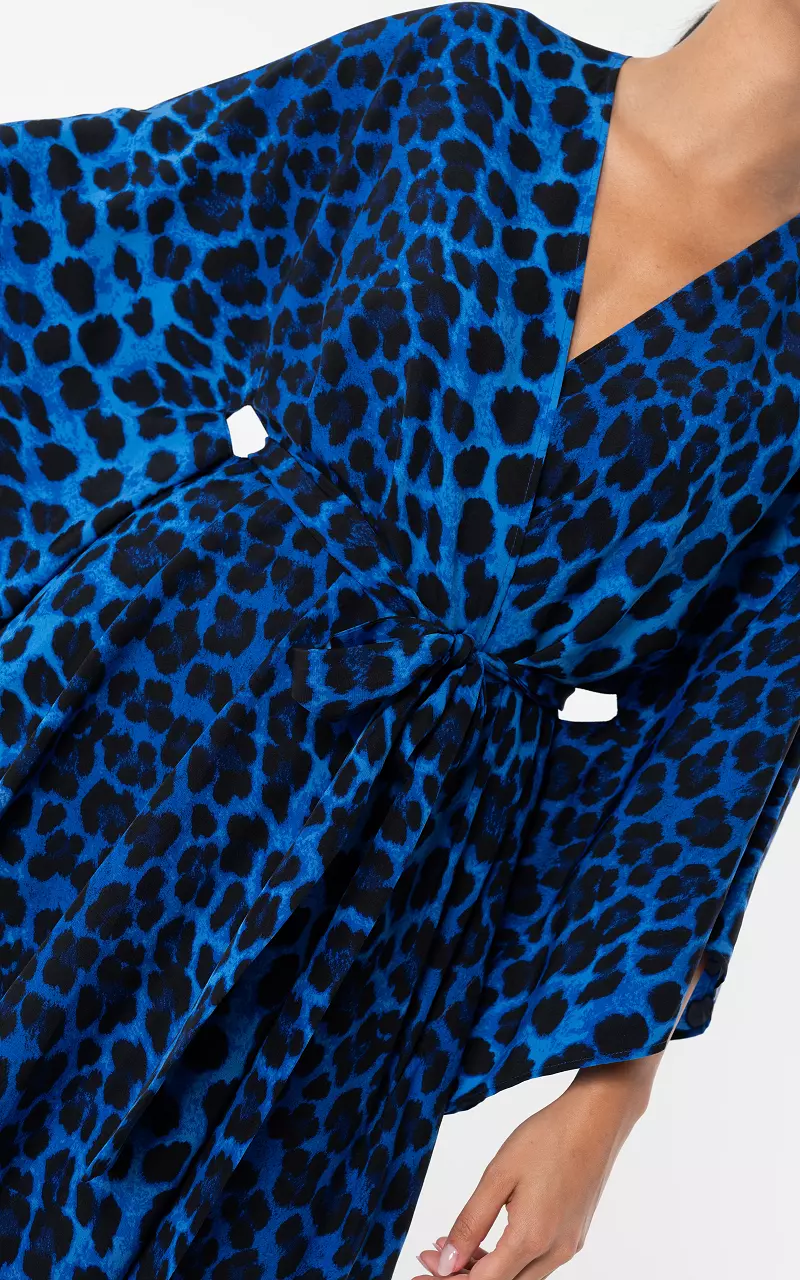 Kimono Jurk Blauw Zwart