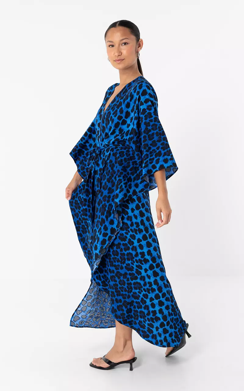 Kimono Jurk Blauw Zwart