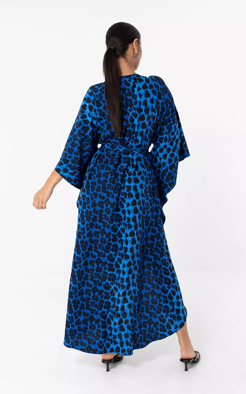 Kimonokleid Blau Schwarz