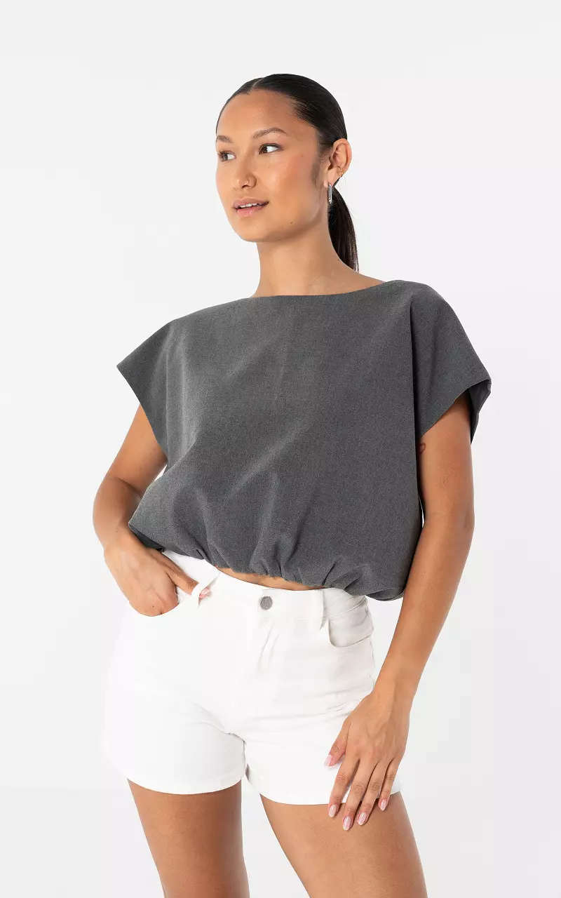 Sleeveless balloon top Dark Grey