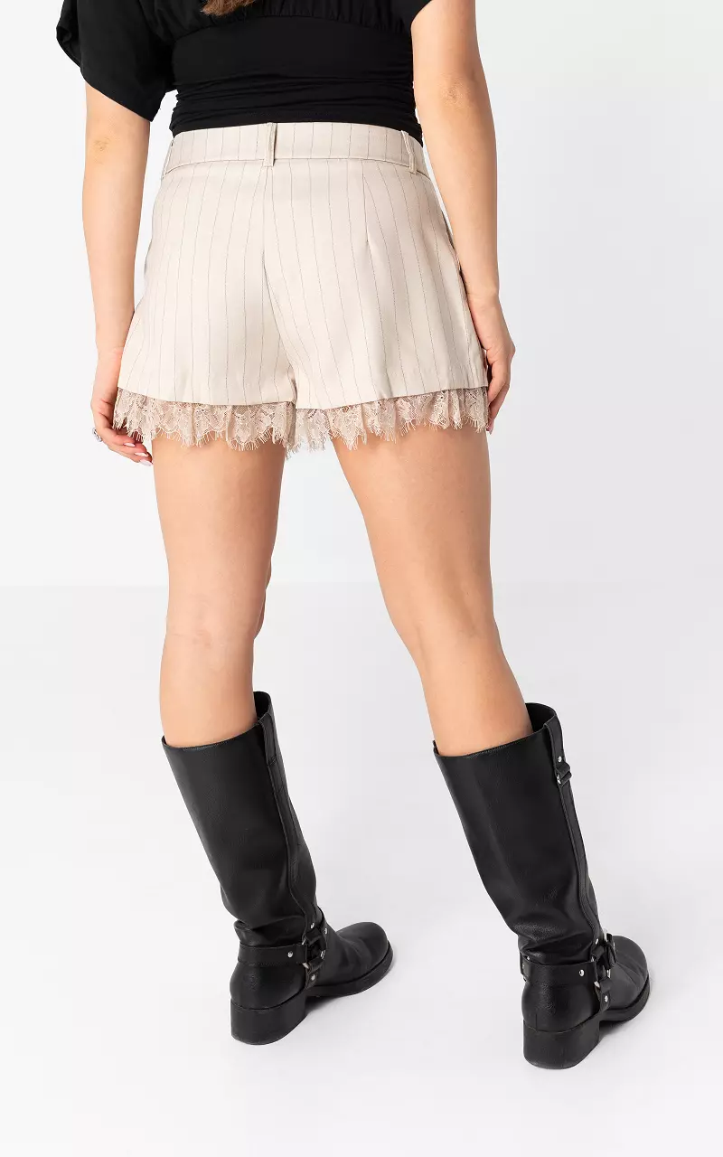 Short met kant Beige Donkergrijs