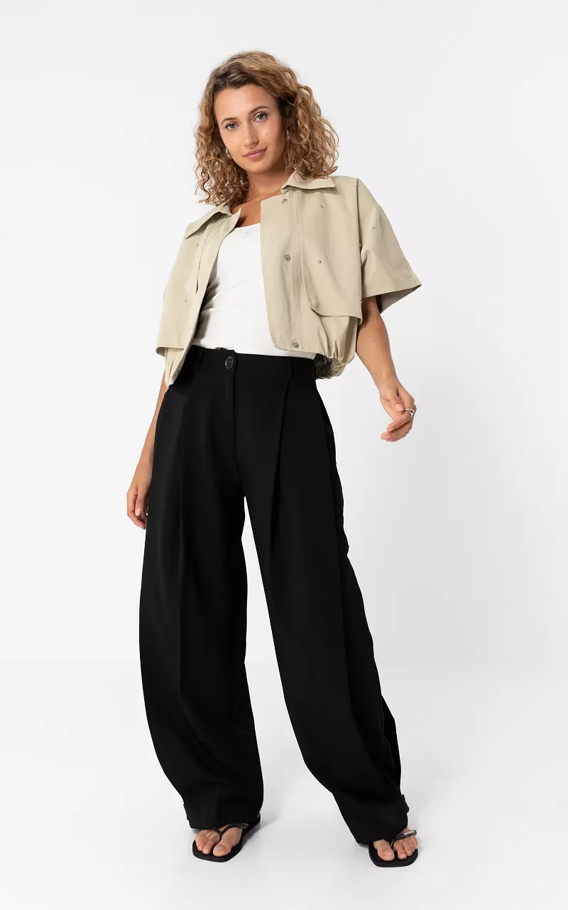 Balloon fit pantalon Zwart