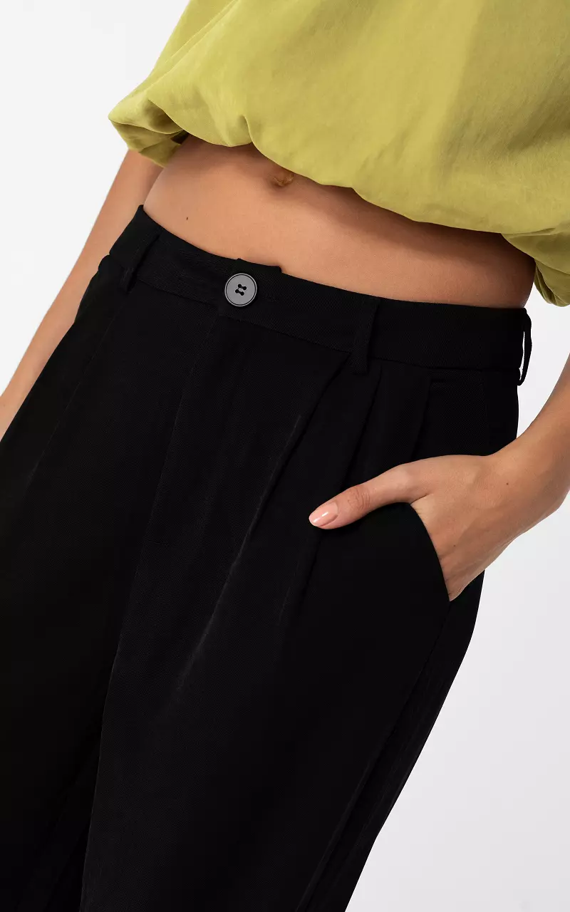 Wide Leg Hose Schwarz