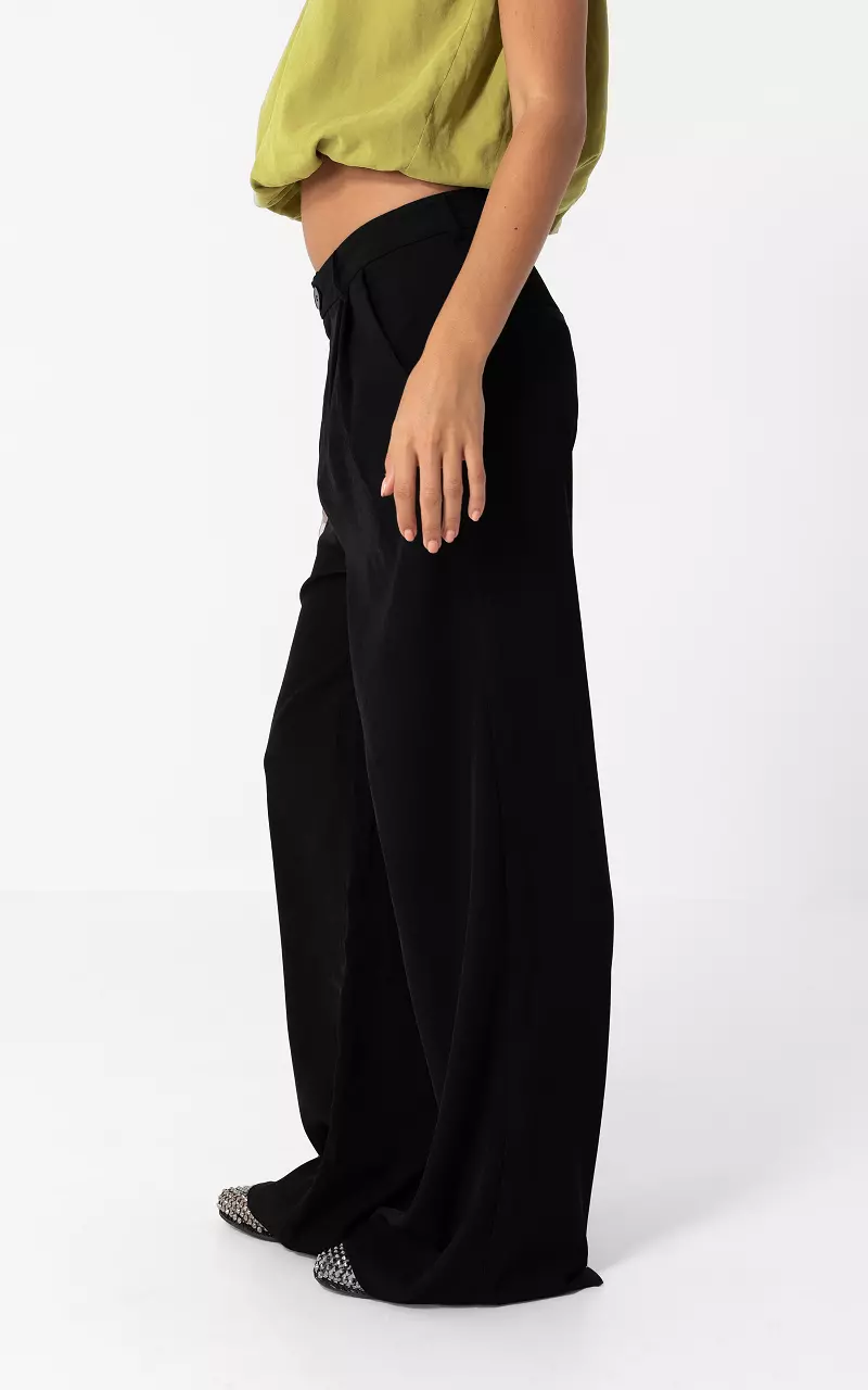 Wide Leg Hose Schwarz
