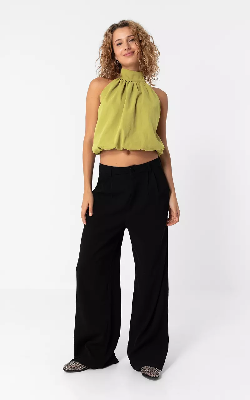 Wide Leg Hose Schwarz