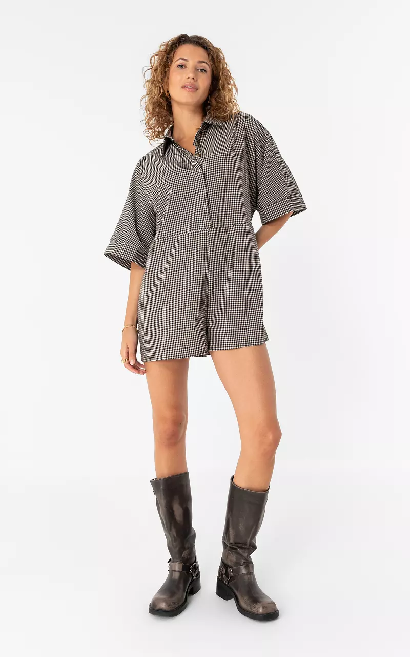 Loose fit playsuit Zwart Wit