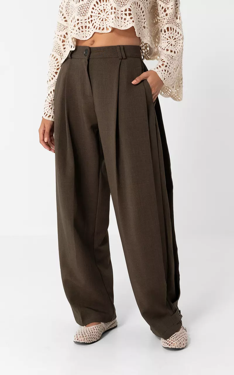Balloon fit pantalon Donkerbruin