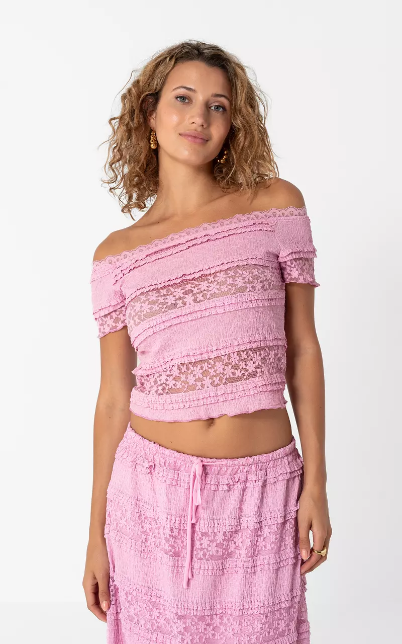 Spitzentop Pink