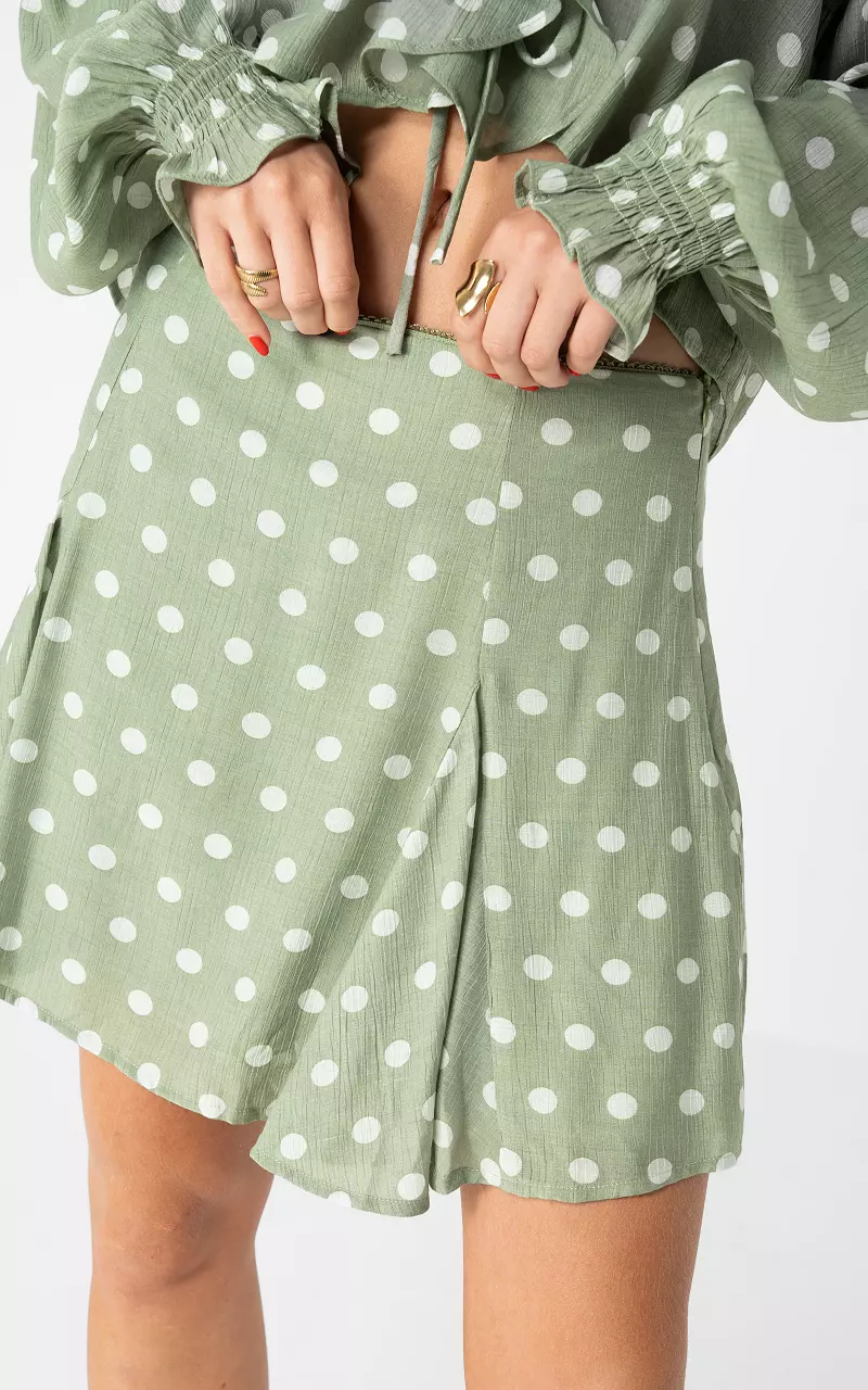 Short dotted skirt Green White