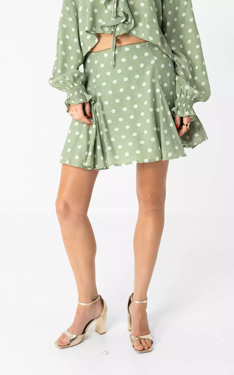 Short dotted skirt Green White