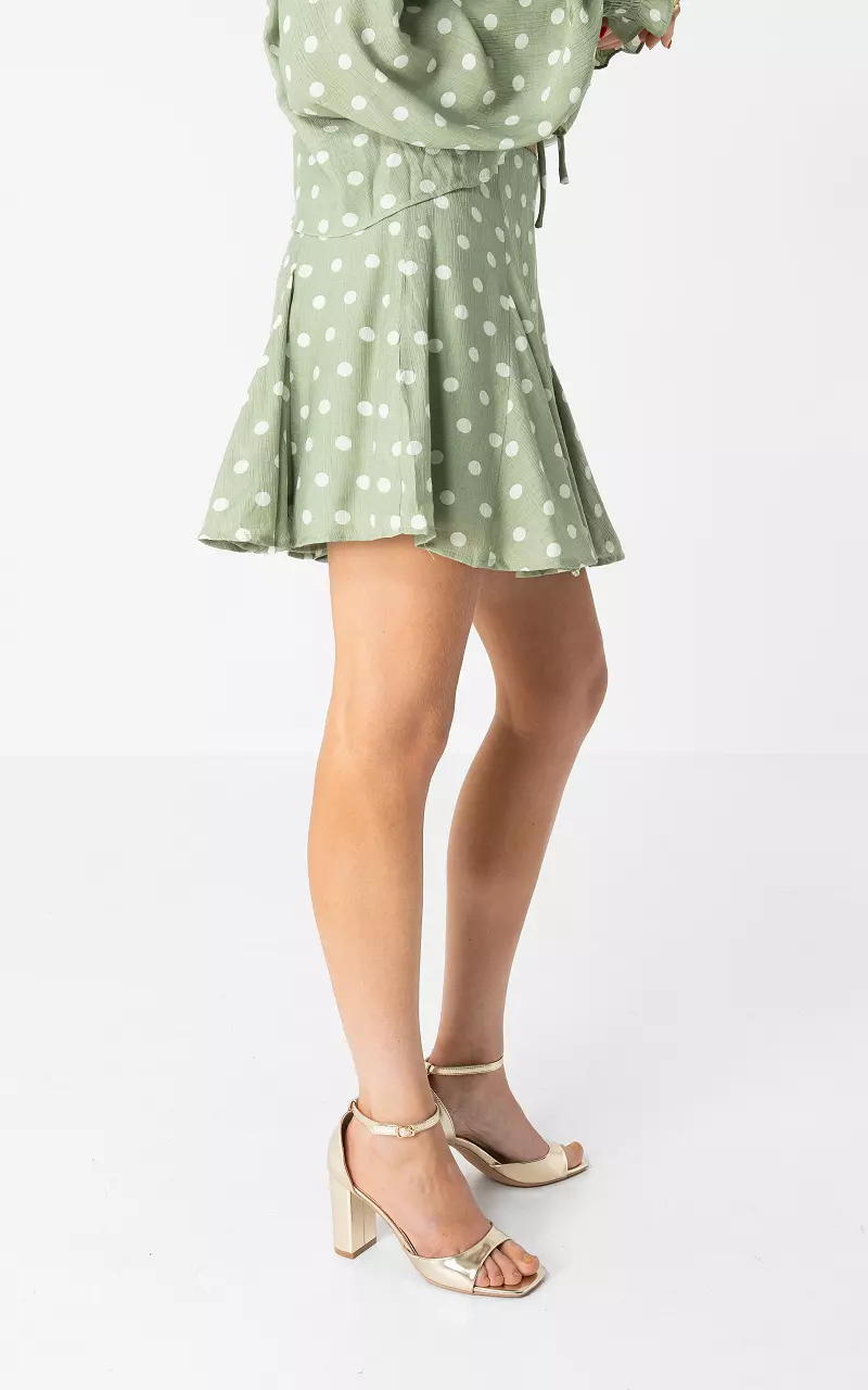 Short dotted skirt Green White