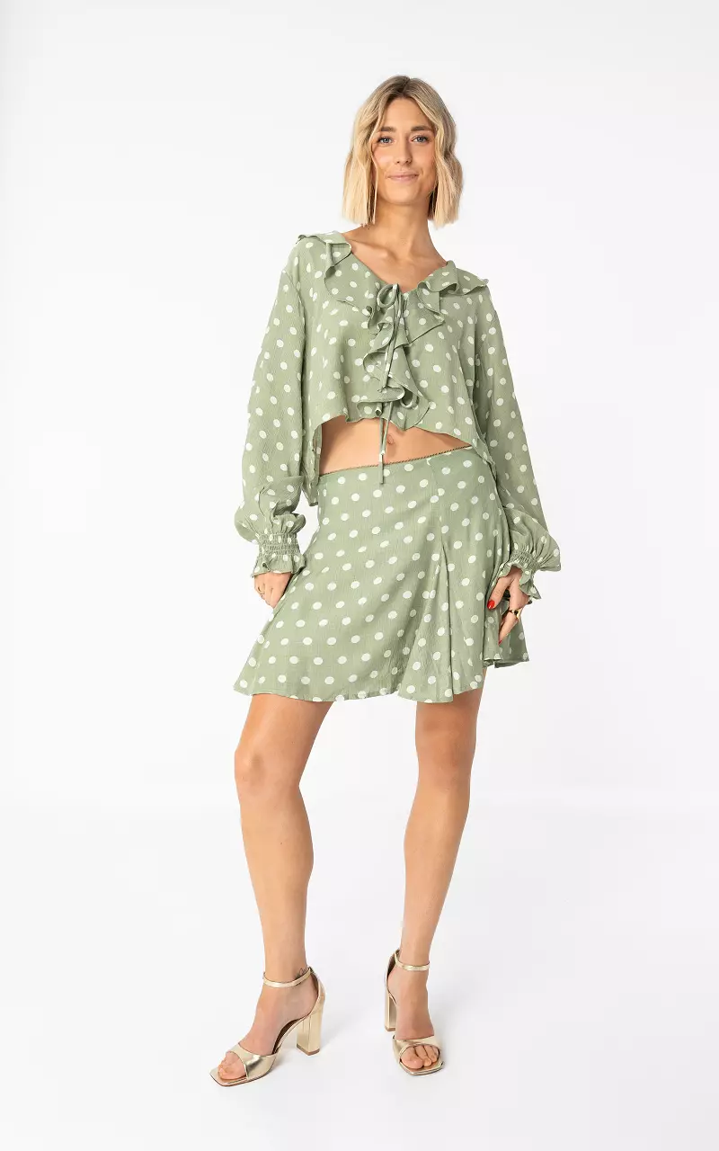 Short dotted skirt Green White